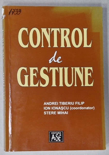 CONTROL DE GESTIUNE de ANDREI TIBERIU FILIP ...STERE MIHAI , 2001