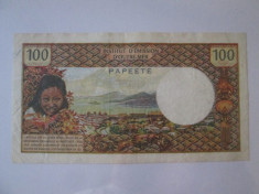Rara! Papeete/Tahiti 100 Francs 1968 foto