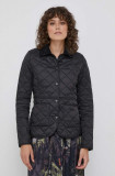 Barbour geaca femei, culoarea negru, de tranzitie