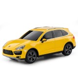 MASINA CU TELECOMANDA PORSCHE CAYENNE TURBO GALBEN CU SCARA 1 LA 24