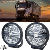 Set de 2 piese HELLA VALUEFIT Faruri auxiliare cu LED pentru faza lunga Black Blade 9˝ Rotund Legale Performance AutoTuning