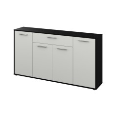 Comoda HDF negru alb Lunia 163x33x86 cm