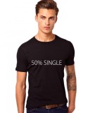 Tricou barbati negru 50% Single - XL