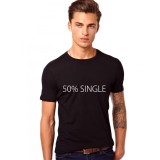 Tricou barbati negru 50% Single - XL