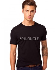Tricou barbati negru 50% Single - M