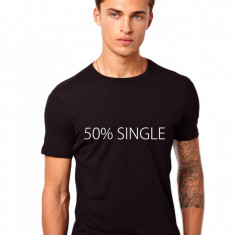 Tricou barbati negru 50% Single - XL