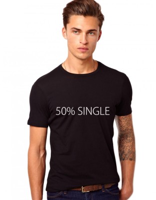 Tricou barbati negru 50% Single - L foto