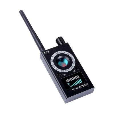 Detector Profesional Aparate Spionaj Camere, Microfoane, Localizatoare GPS/GSM, Reportofoane, Frecventa 1-8000 MHz, Portabil, Model K18, Negru foto