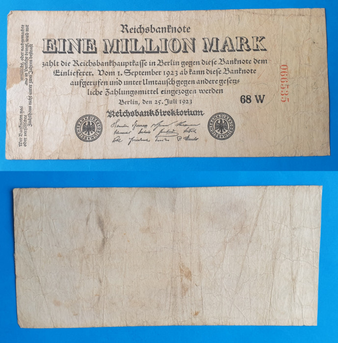 Bancnota veche - Germania 1 Milion Mark 1923 - circulata