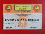 Bilet Fotbal Sporting Timisoara 1990