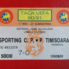 Bilet Fotbal Sporting Timisoara 1990
