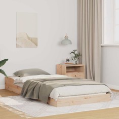 vidaXL Cadru de pat Maro 90 x 220 cm Lemn masiv de pin 873367