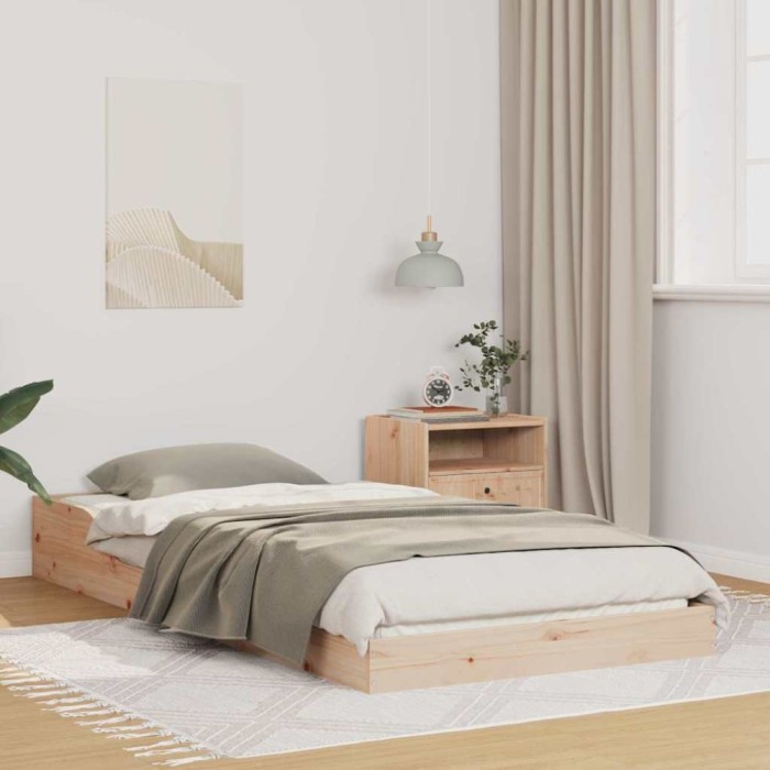 vidaXL Cadru de pat Maro 90 x 190 cm Lemn masiv de pin 873337