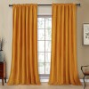 Set draperii soft cu rejansa din bumbac cu 4 ate tip fagure, Super, 200x210 cm, densitate 200 g/mp, Galben, 2 buc