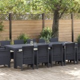 vidaXL Set de masă pentru grădină 13 pcs Antracit mare Polyrattan