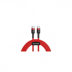 Cablu Type-C / Type-C 60W 20V 3A QC3.0 1M - Baseus Cafule (CATKLF-G09) Rosu/Negru