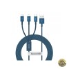 Cablu Incarcare USB-A - Lightning / microUSB / USB-C Baseus Superior 3in1 Series 20W 1.5m Albastru CAMLTYS-03