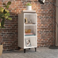 vidaXL Servantă, alb extralucios, 34,5x32,5x90 cm, lemn compozit