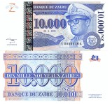 Zair 10 000 10000 Noveaux Zaires 1995 P-70 UNC