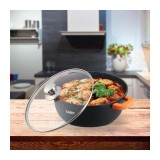 Semioala aluminiu turnat cu capac, 28 x 12.5 cm, 6.5 L, Dark Line, Cooking by Heinner