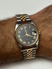 CEAS ROLEX DATEJUST - Aur &amp;amp; Otel - Ref. 16233 - Cal. 3135 + Pyramid Dial - RAR ! foto