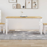 VidaXL Masă de sufragerie &quot;Corona&quot;, alb 160x80x75 cm lemn masiv de pin