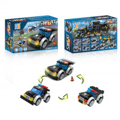 Set de constructie, Swat Troops, Masina Politie, 72 Piese, Multiple Modele 3 in 1