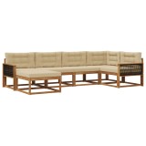 vidaXL Set de canapele de exterior cu pernă 6 pcs Natural și Bej 3382706
