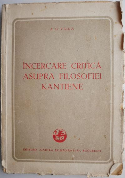 Incercare critica asupra filosofiei kantiene &ndash; A. G. Vaida