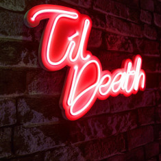 Decoratiune luminoasa LED, Til Death, Benzi flexibile de neon, DC 12 V, Rosu