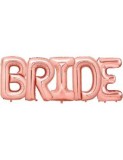 Set baloane folie litere BRIDE rose gold 100 cm
