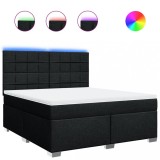 Cumpara ieftin Pat box spring cu saltea, negru, 180x200 cm, catifea