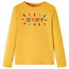 Tricou de copii cu m&acirc;neci lungi, ocru &icirc;nchis, 128 13722, vidaXL