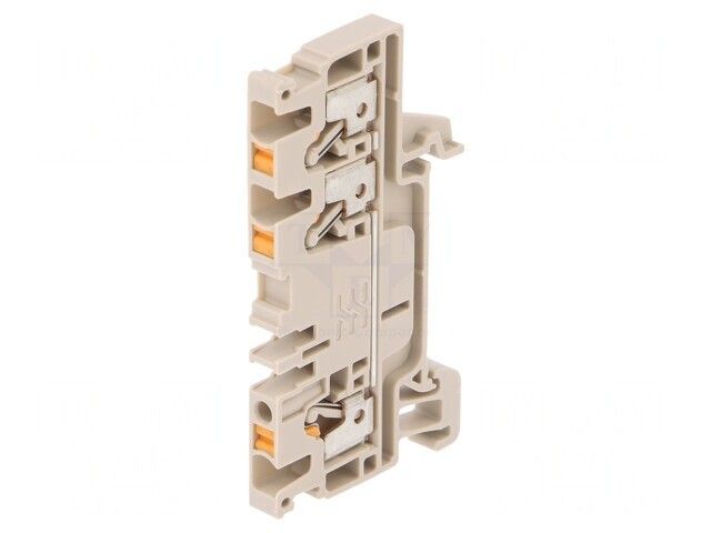 Terminal &Icirc;mbinare Șine 2,5mm&sup2; 3 Borne Bej 5,1mm