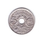 Moneda Franta 5 centimes 1922, stare buna, curata