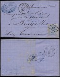 Belgium 1869 Postal History Rare Cover Anvers to Tournai DB.097