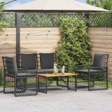 vidaXL Set de Mobilier pentru Exterior 4 pcs Negru și Gri &icirc;nchis 42025133