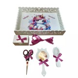 Cumpara ieftin Tavita Turta cu 6 Piese - Unicorn - TPT66 Alb cu Roz Inchis