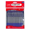 Set Pixuri Ballpoint, Cello Comfort, Corp Transparent, Grip Albastru, V&acirc;rf 1.0mm, 12 Bucăți, Oem