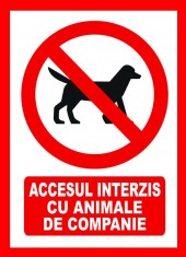 Placuta accesul interzis cu animale de companie foto