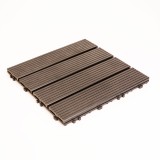 Placi Pavaj 30x30 cm, Negre, 4 Lamele, Pachet 11 Bucati (~1 m&sup2;), PVC+PP, Terasa, Balcon, Gradina