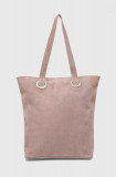 Cumpara ieftin Answear Lab geanta de mana din piele intoarsa culoarea roz