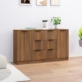 vidaXL Servante, 2 buc., stejar maro, 60x30x70 cm, lemn prelucrat