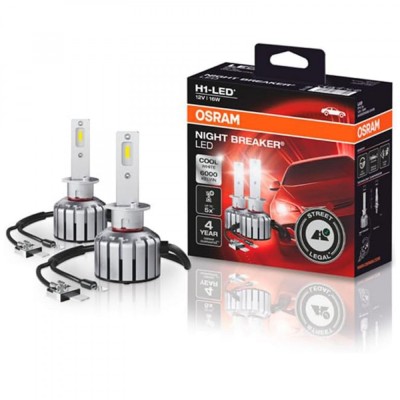 Set 2 H1 Osram Night Breaker LED omologare RAR Street Legal +230% foto