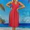 Q656RR-81 Rochie lunga de plaja cu plasa pe laterale
