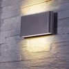 Aplica LED Fatada Bidirectionala 6W, 450lm, Gri, Lumina Calda 3000K, Exterior, 170x170x25mm