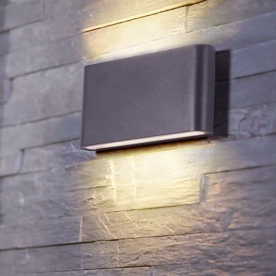 Aplica led pentru fatada bidirectionala, fascicule simetrice, Gri foto