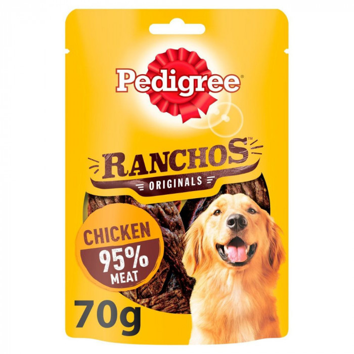 Recompense Caini Pedigree Ranchos, 70 g, cu Pui, Recompense Caini, Pedigree Recompensa pentru Caini, Pedigree cu Pui, Pedigree 70 g, Caini Gustare Pui