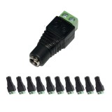 Cumpara ieftin Set 10 conectori alimentare CCTV mama 2.1 5.5 mm cu prindere surub, adaptor alimentare camere supraveghere compatibil cablu alimentare sau UTP