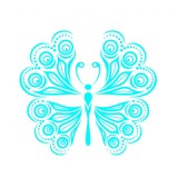 Sticker decorativ Fluture, Turcoaz, 60 cm, 1155ST-8